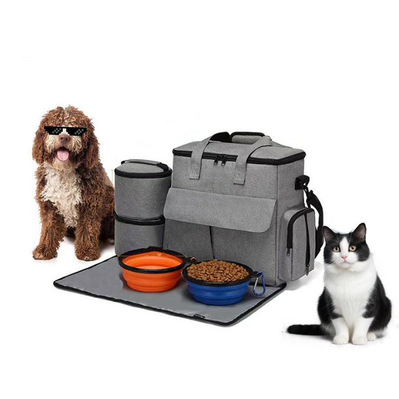 6-Piece Dog Travel Backpack Set — contents detail
