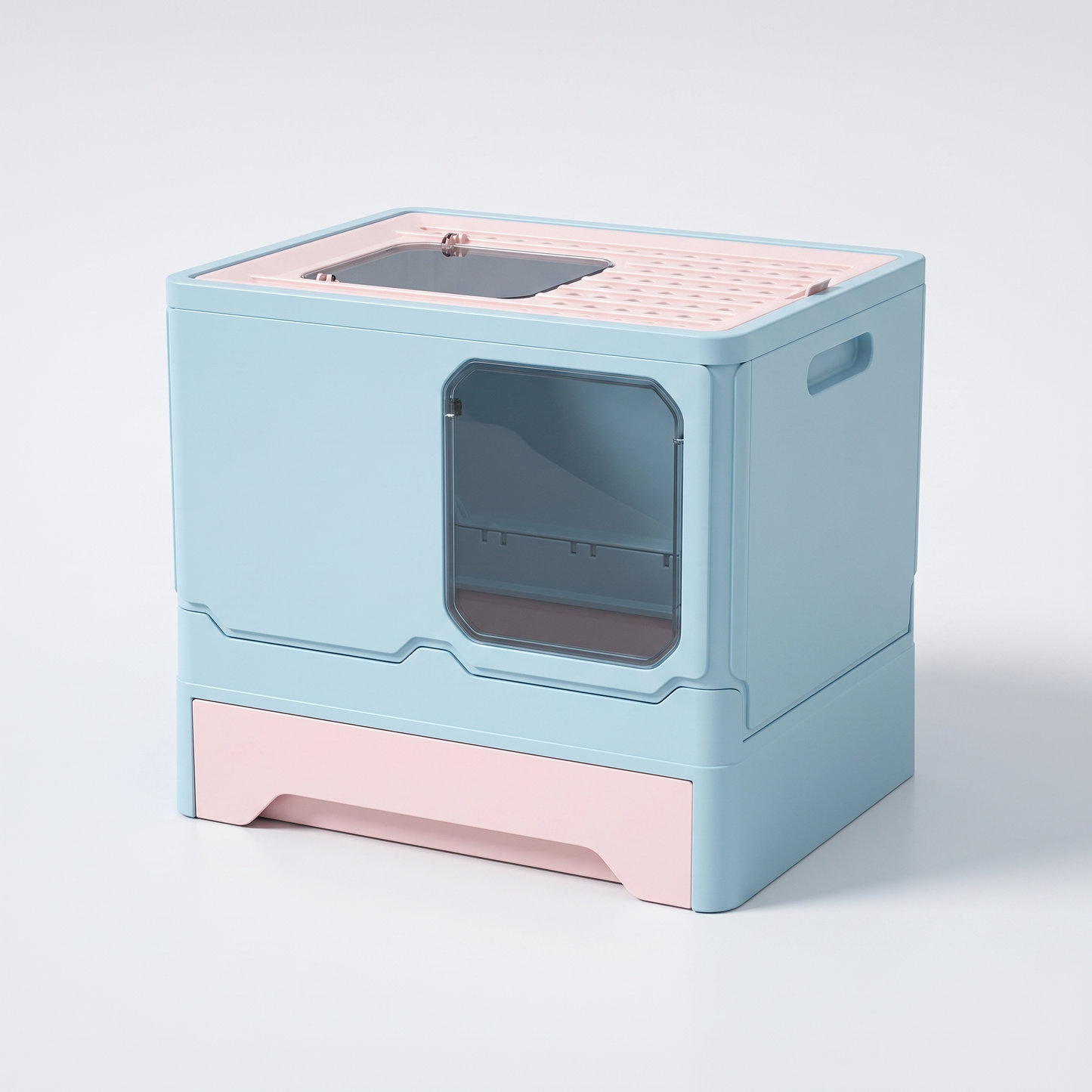 Extra-Large Enclosed Cat Litter Box with Drawer Tray
