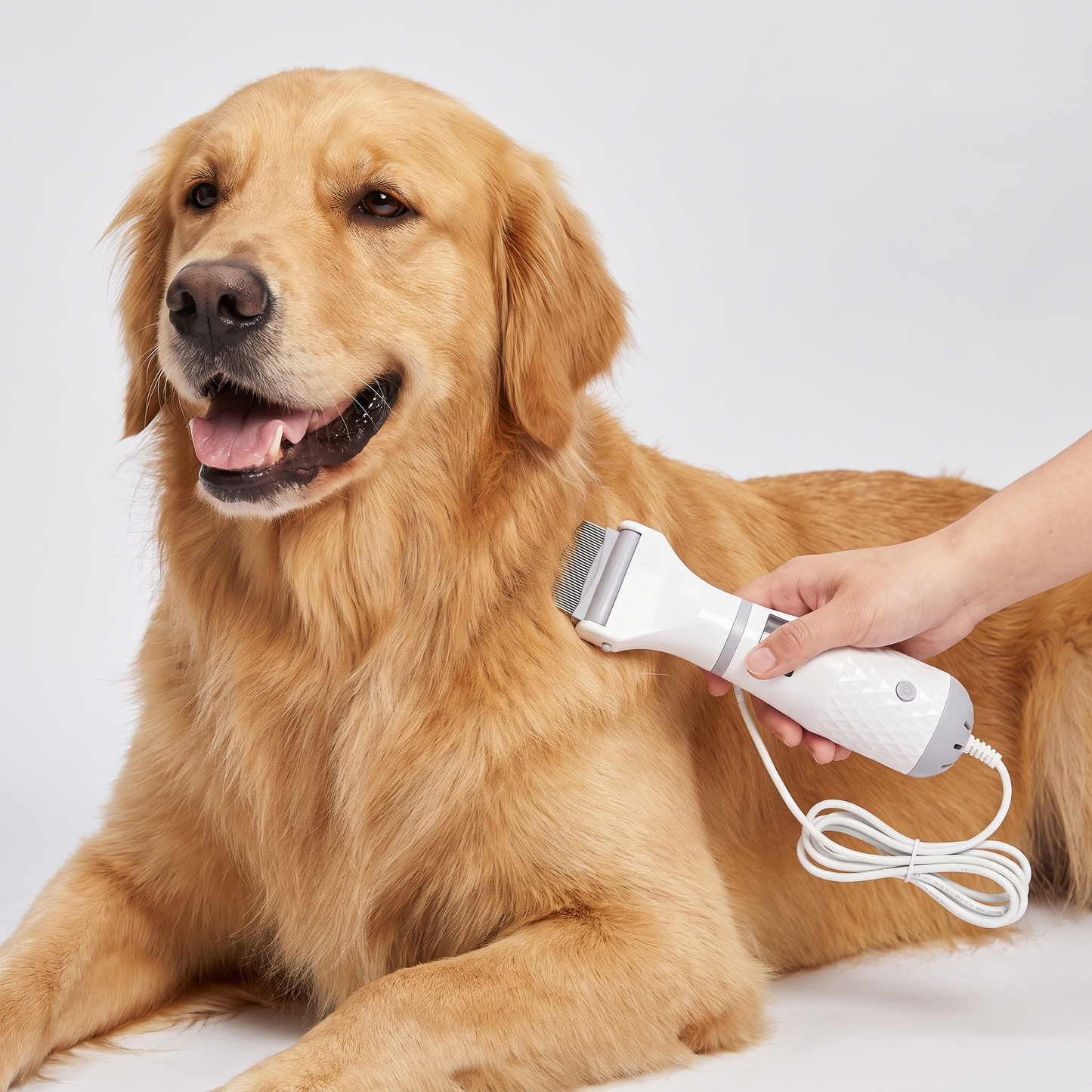 Electric Flea Comb in use on a pet
