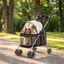 Pet stroller with a dog and cat inside