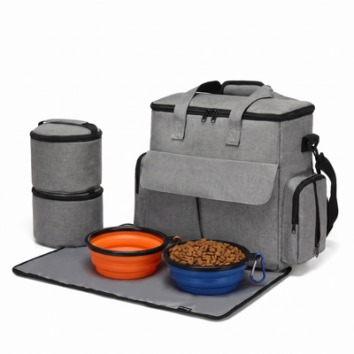 6-Piece Dog Travel Backpack & Food Organizer Set