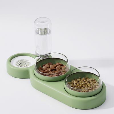 Gravity Pet Feeder & Water Bowl Station